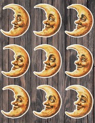 Vintage Style Man in the Moon Vinyl Stickers Scrapbooking Laptop Waterbottle
