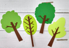 Shades of Green Tree Die Cuts for Bulletin Boards, Scrapbooks & More, Set of 16