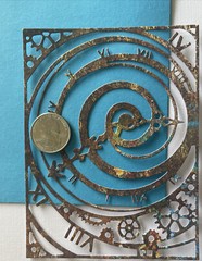 ROMAN NUMERAL ￼GEAR CLOCK Die-Cuts(4pc)Cogs•Steampunk •Background•Time•Rectangle