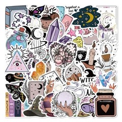 50pcs SPIRITUAL Stickers Pack,Crystal Potion Gothic Halloween Stickers, 199