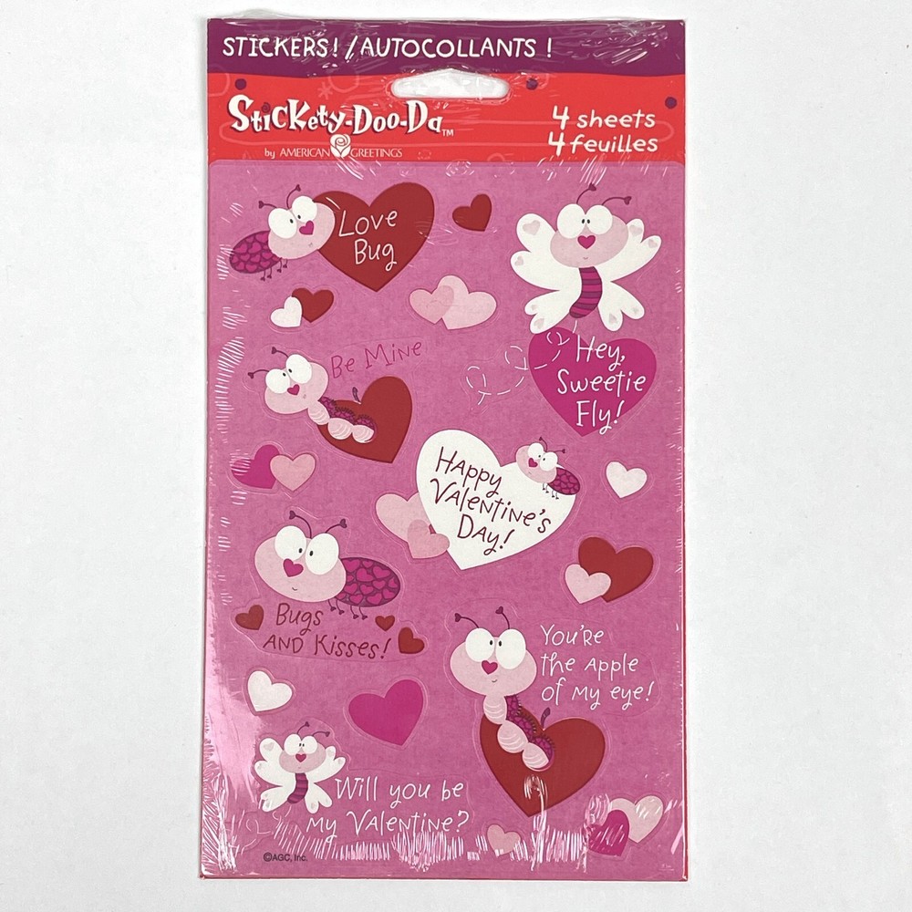 NEW Stickety Doo Da LOVE BUG SWEETIE FLY American Greetings Stickers 4 Sheets