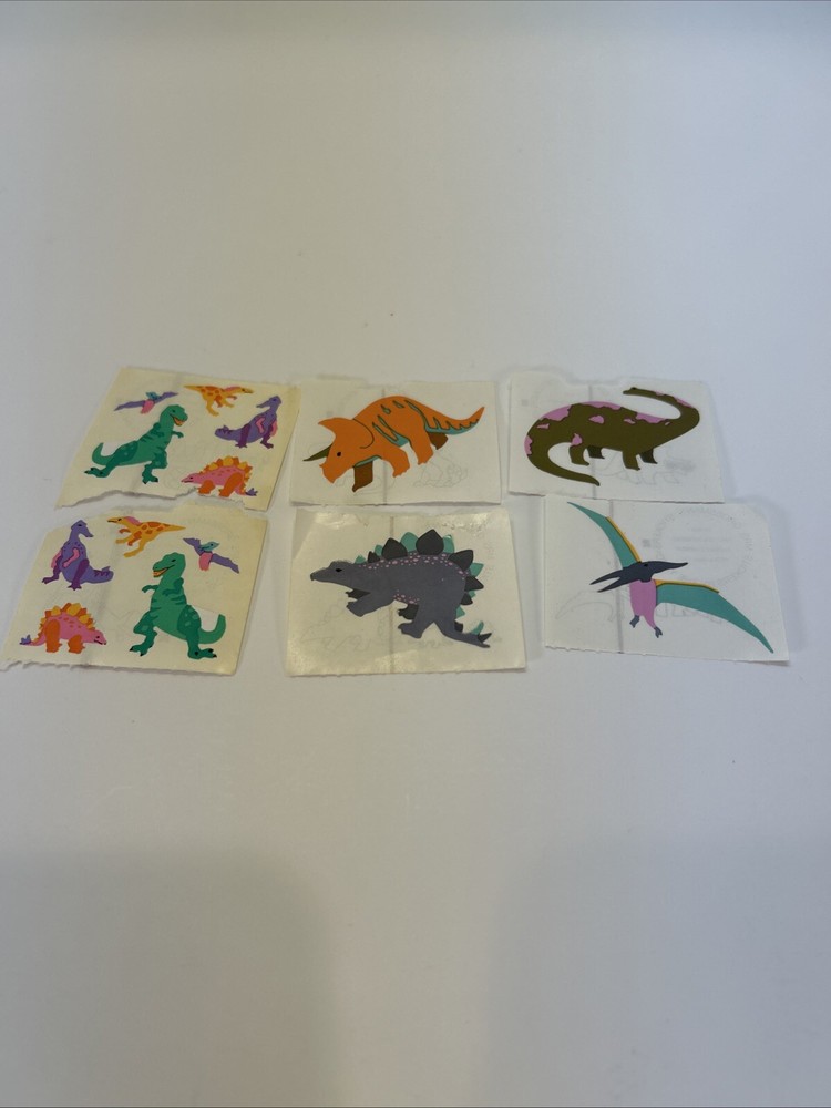 Vintage Mrs Grossman 1993 Dinosaur Stickers Set Of 6 Sheets As Shown