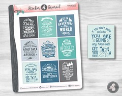 Adventure Quotes Planner Stickers – exploration hiking travel inspirational