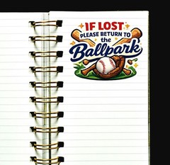 If Lost Please Return to the Ballpark Sticker Baseball Fun Journal Scrapbooking