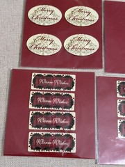 WARM WISHES Dimensional Stickers(4pc) Michaels•Christmas•Holly•Holiday•Lables