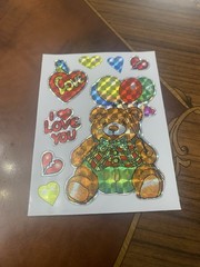 Vtg Prism Vending I Love You Bear Balloons Sticker Sheet 4×3 Inches