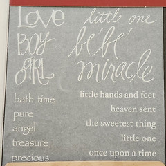 NEW 4 Pkgs Rub-Ons BABY White Blue Words Footprint Inspirables Making Memories-Z
