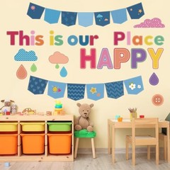 43 Pcs This is Our Happy Place Bulletin Board Set Welcome Back to School