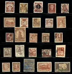 25 Brown Sepia Chocolate Worldwide Used Stamps Color Lot — Crafts Art (WM264)