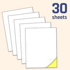 High-Quality 30 Sheet Printable White Sticker Paper for Inkjet/Laser Printing