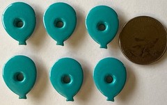 LARGE TURQUOISE BALLOON Aluminum EYELETS(6pcs)Card Making•Scrapbooking•