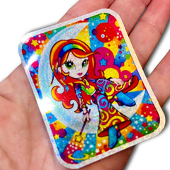 Lisa Frank Prism Sticker Holographic Moon Girl Fantasy Vintage Reproduction