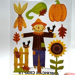 Sticko Welcome Fall Stickers Scrapbooking Crafts Scarecrow Pumpkins