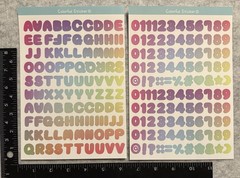 Lot of 6 Sheets Alphabet Letter Number Rainbow Colorful Stickers