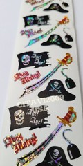 HAMBLY STUDIOS PRISMATIC STICKERS PIRATES AHOY MATEY SWORDS VINTAGE COLLECTIBLE.