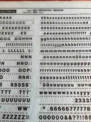 Four Letraset INSTANT LETTERING Transfer 16pt & 18 pt Helvetica Medium 4