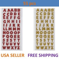 55pcs Letter A-Z Alphabet Glitter Self Adhesive Crystals Stickers Stick On DIY
