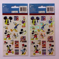 MICKEY MOUSE Pluto Minnie Goofy Holographic & Glossy stickers 4 Sheets NEW