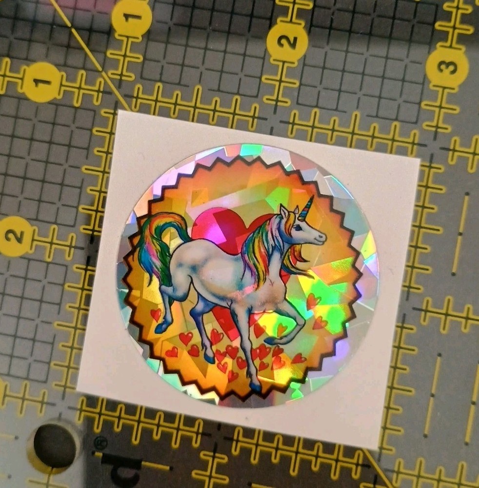 Vintage Stickers Rainbow Unicorn Prism Sticker RARE