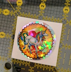 Vintage Stickers Rainbow Unicorn Prism Sticker RARE