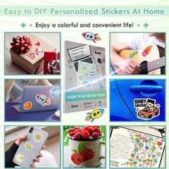 High-Quality Waterproof Vinyl Sticker Sheets for Crafts – 20 Matte Sheets 8.5×11