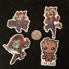 Guardians Of The Galaxy Lot Of 4 Stickers. – New