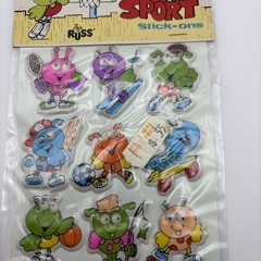 Vintage 1980s Russ Puffy Super Sport Stick On Stickers Google Eyes SEE PICS