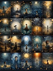 20 Pcs Daughter Of The Moon Tags Junk Journal Scrapbook USA