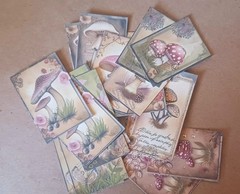 Lot #7 Woodland Mushrooms journal DIE CUTS Ephemera Tags Collage Scrapbook