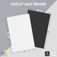 Mat Board Center Pack of 10 11×17 Uncut Matte Boards White and Black Backing …