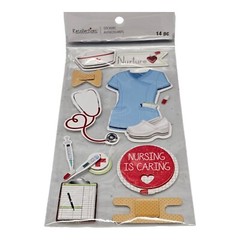 Recollections Stickers 14pc Nurse Nursing 3 Dimensional Scrapbook Stickers NEW