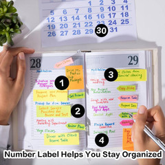 Number Stickers, Consecutive Number Stickers 1-50, 10 Sheets round Numbers Label