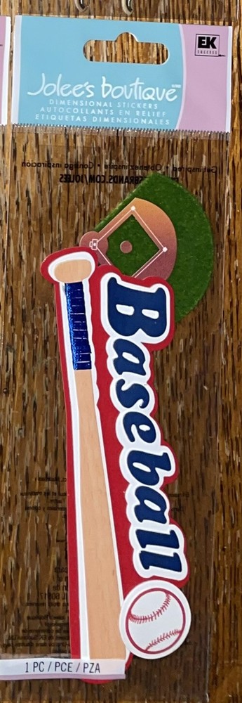 Jolees Baseball Base BALL Title Play Bat Field Helmet Sports Scrapbook Sticker