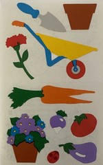 GARDENING TIME Stickers(10pc) Mrs.Grossman’s…Flowers…Wheelbarrow…Card Making…