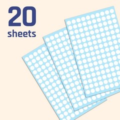 White Round Dot Stickers 3000 Pack Self-Adhesive Labels 3/8 Inch Diameter