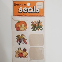 Vintage Dennison Fall Harvest Pumpkin Stickers Seals 40 stickers USED booklet