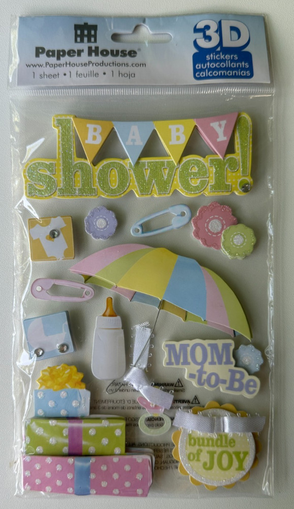 Paper House 3D Sticker-Variations-Baby Shower, Little Monkey, Mommy’s Little Man