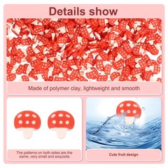 Polymer Clay Slices, 100g Red Mushroom Slice Fruit Art Slices, Red