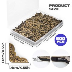 500 PCS Book Corner Protectors Metal Vintage Iron Book Corners Paperback Corn…
