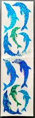 HAMBLY STUDIOS STICKERS PRISMATIC GLITTER BLUE TEAL DOLPHINS VINTAGE RARE