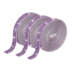 0.3 Inch 3 Yards Self Adhesive Crystal Rhinestone Diamond Ribbon Bright Purple