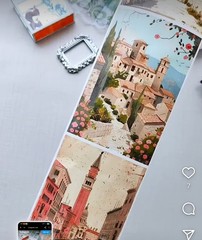 Roll of Artistic Stickers 15 City Buildings Eiffel Empire France Italy New York