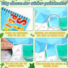 90shine 4PCS Sticker Books for Kids Ages 4-8 Includes Underwater Pet Dinosaur…
