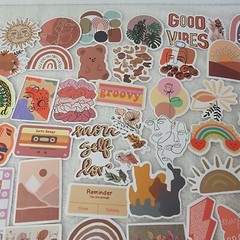 Motivational Good Vibes 100 Stickers Earth Tones Rainbows Positive Feel Good