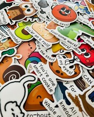50 Cute Toddler Kid Stickers/Reward Motivational For Kids/Animal & Food Stickers