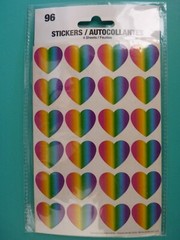 RAINBOW HEART STICKERS Sealed Pack (4) Sheets