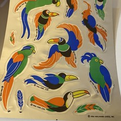 Vintage Hallmark 1984 Razzle Dazzle Bird Stickers