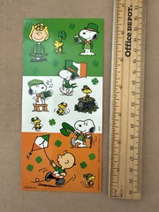 Peanuts Snoopy St Patricks Day Sticker Sheet Character Friends Charles Schulz