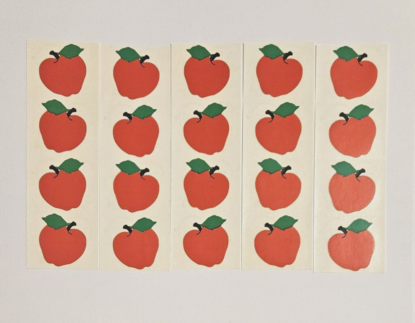 Mrs. Grossman’s Stickers Lot of 5 Strips ~Red Apple~Vintage 1986 RARE HTF