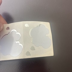 Vtg Mrs Grossman’s Rain Cloud Stickers White & Silver Metallic Rain Drops